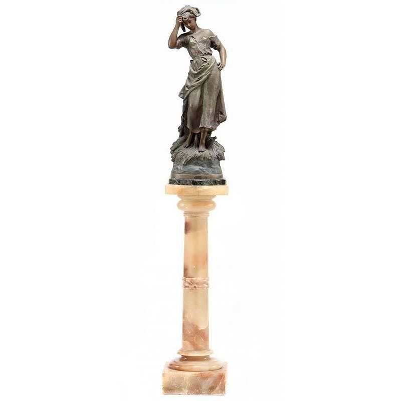 Appraisal: Hippolyte Francois Moreau French - Le Soir bronze tone metal