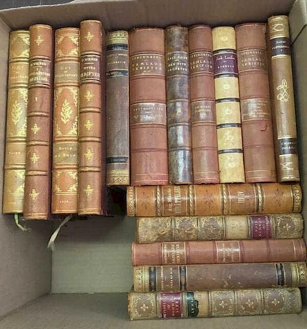 Appraisal: Eighteen Leather-Bound Books Eighteen leather-bound books th th c various