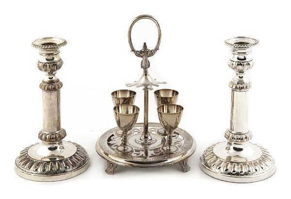 Appraisal: A group of silver and plated table articles Comprising sterling