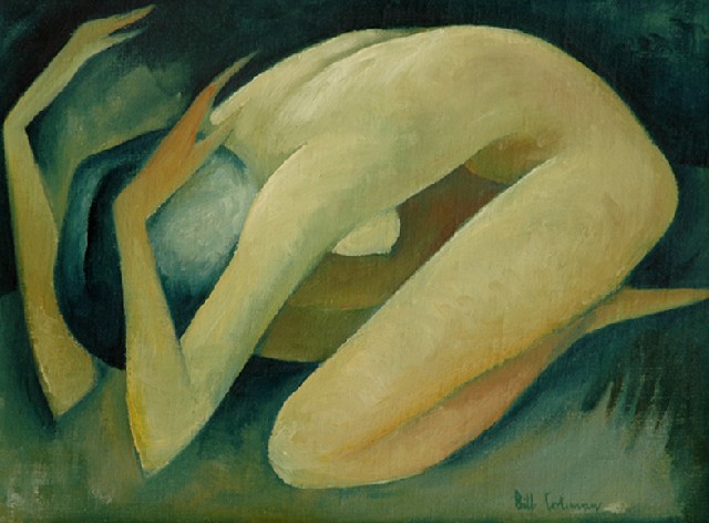 Appraisal: Bill Coleman - Crouching Nude oil on canvasboard signed 'Bill