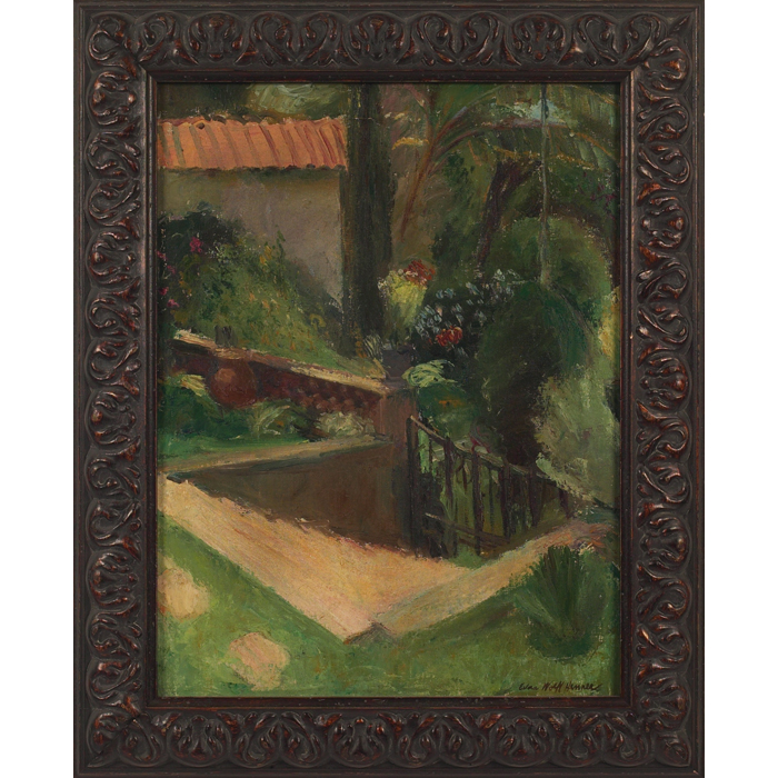 Appraisal: Edna Wolff Henner Maschgan American - Gardenscape c oil on