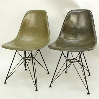 Appraisal: Pair of Eames for Herman Miller Molded Fiberglass Side Chairs