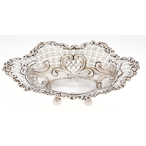 Appraisal: A Victorian pierced and die stamped silver sweetmeat basket on