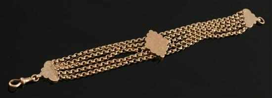 Appraisal: An Antique gold bracelet The Albert chain comprising five rows