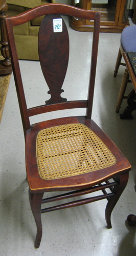 Appraisal: MAHOGANY WRITING DESK AND CHAIR The petite antique style writing