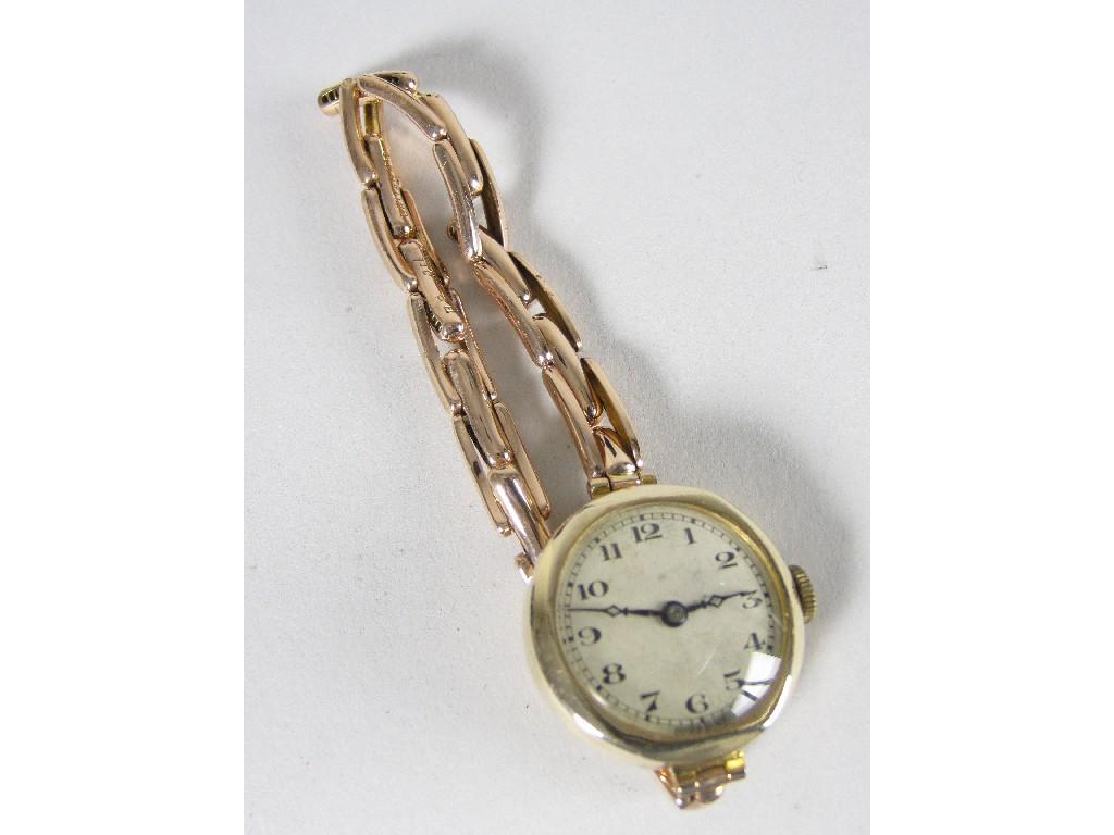 Appraisal: A Lady's Wristwatch the champagne dial with arabic numerals on