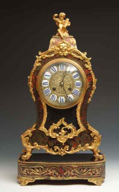 Appraisal: A TH CENTURY FRENCH BOULLEWORK AND ORMOLU MOUNTED MANTEL CLOCK