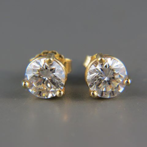 Appraisal: Diamond Stud Earrings carat total round brilliant high grade k