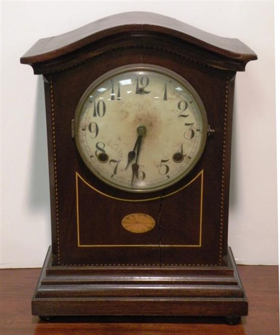 Appraisal: Wm L Gilbert shelf clock mahogany case with contrasting rope