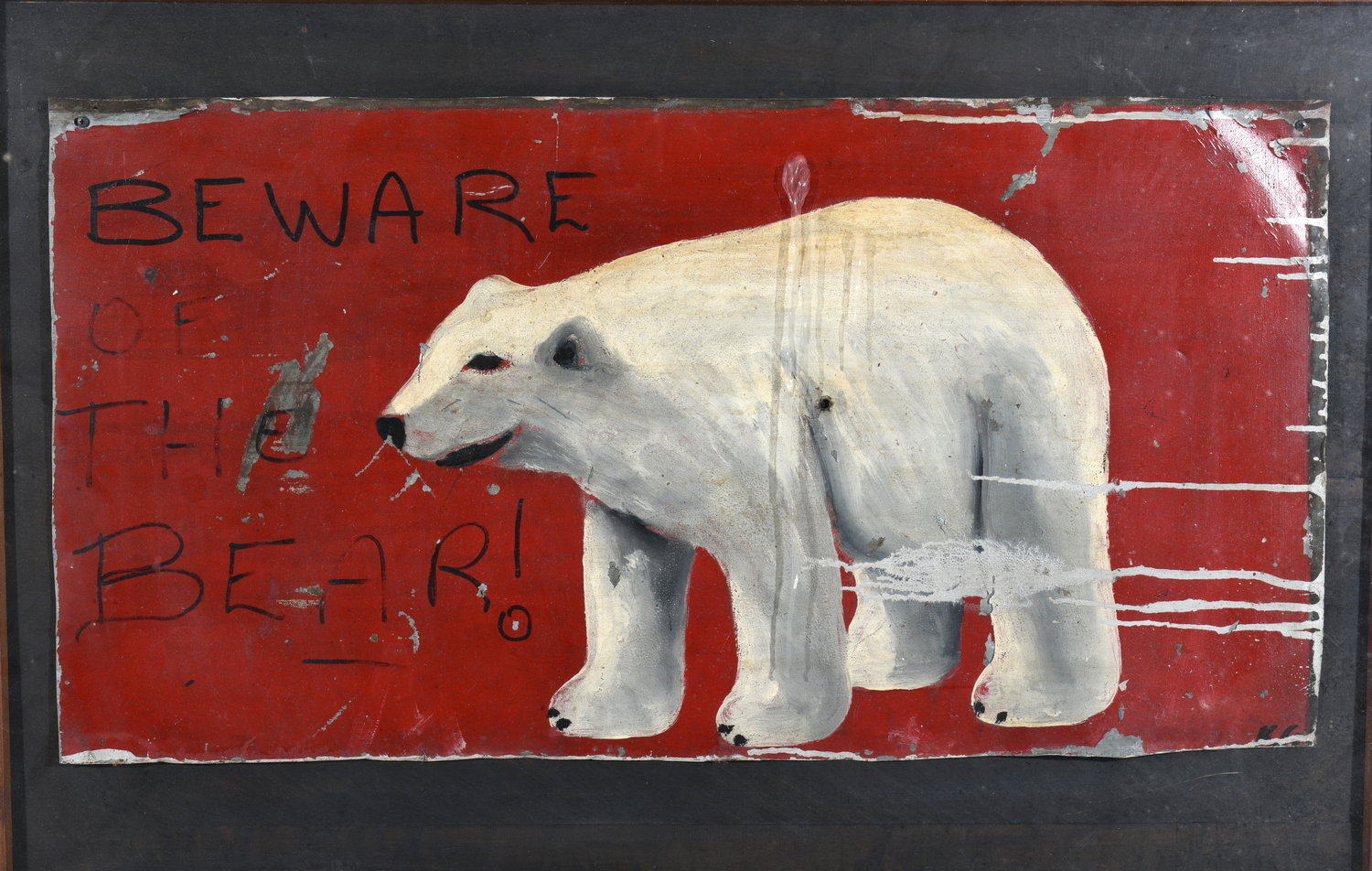 Appraisal: ARTIST UNKNOWN BEWARE OF THE BEAR OIL ON PAPER X