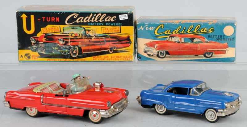 Appraisal: Lot of Tin Cadillac Battery-Operated Toys Description Japanese Circa s