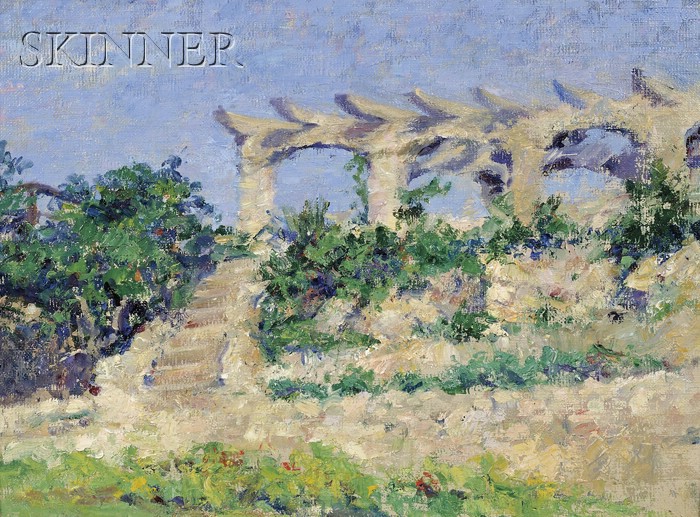 Appraisal: Isabelle H Ferry American - The Garden Steps Unsigned estate