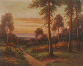 Appraisal: G S Drew oil on canvas Evening original frame with