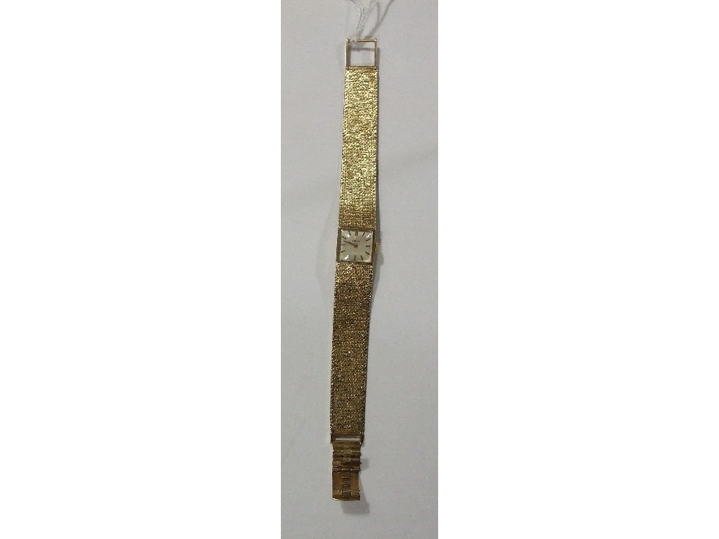 Appraisal: Ladies ct gold Omega wrist watch with square silvered dial