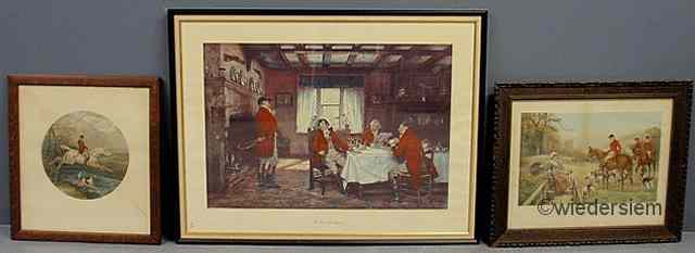 Appraisal: Three foxhunting prints- The Hunt Breakfast'' ''x '' The Hunting