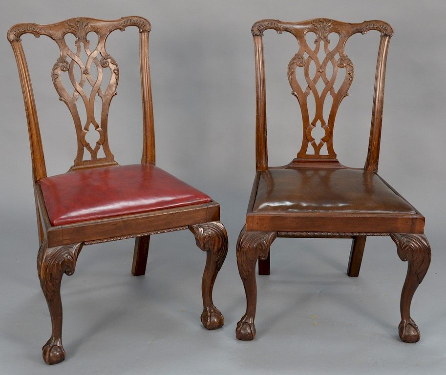 Appraisal: Pair of George II mahogany side chairs England - mahogany