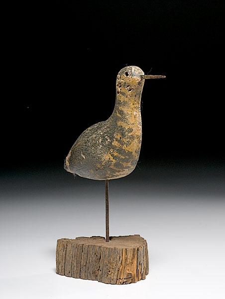 Appraisal: WORKING SNIPE SHOREBIRD DECOY American having glass eyes iron bill