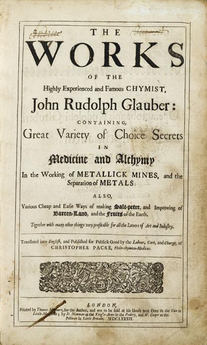 Appraisal: vol Glauber John Rudolph The Works of The Highly Experienced