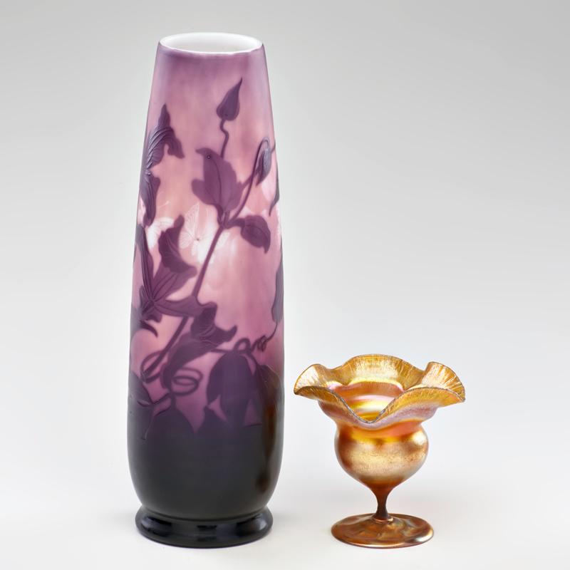 Appraisal: ST LOUIS NANCY ETC Footed cameo glass vase with passion