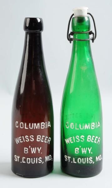 Appraisal: Lot Of Columbia Weiss Beer Blob Top Bottles This lot