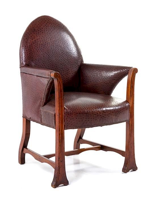 Appraisal: An Art Deco Mahogany Chair Height inches An Art Deco