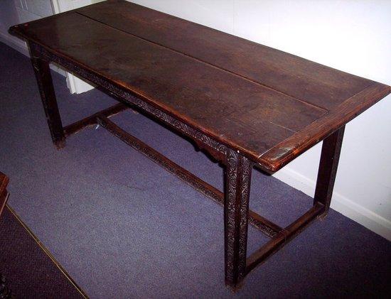 Appraisal: A late th Century refectory type table with twin planked