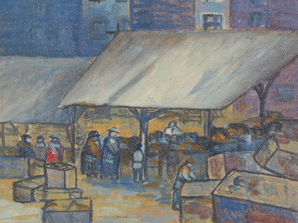 Appraisal: HARVEY GREGORY PRUSHECK SLOVENIAN AMERICAN - x Market district Oil