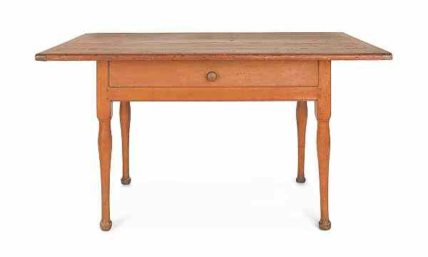 Appraisal: New England pine and maple tavern table ca h w