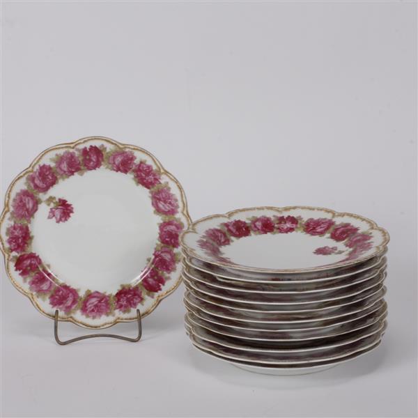 Appraisal: Twelve Haviland drop rose Limoges porcelain China salad plates piece