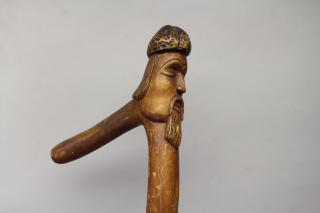 Appraisal: Antique Carved Folk Art Figural Cane Antique Carved Folk Art