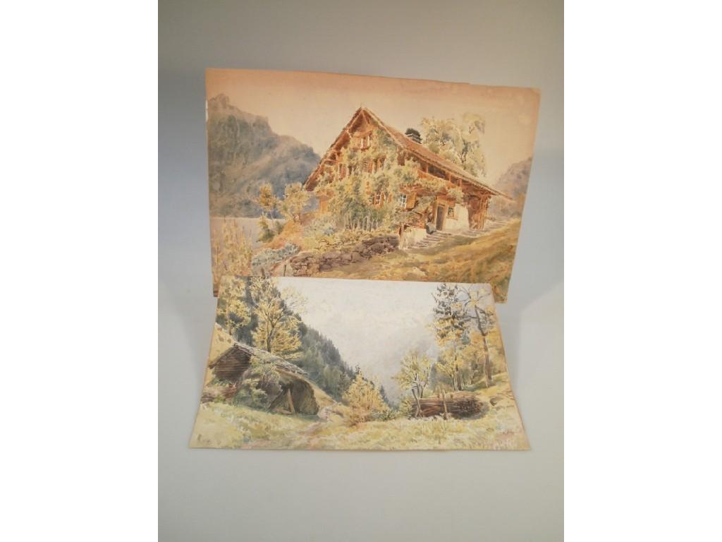 Appraisal: Two unframed watercolours by Letitia E H Tiddeman a mountain