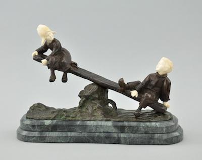 Appraisal: Joseph D'Aste Italian French - Children on a see-saw Bronze