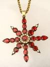 Appraisal: PENDANT - Circa foil back garnets and seed pearls set