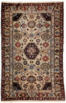 Appraisal: Baktiari Rug Persian th century repeating floral stars and geometric