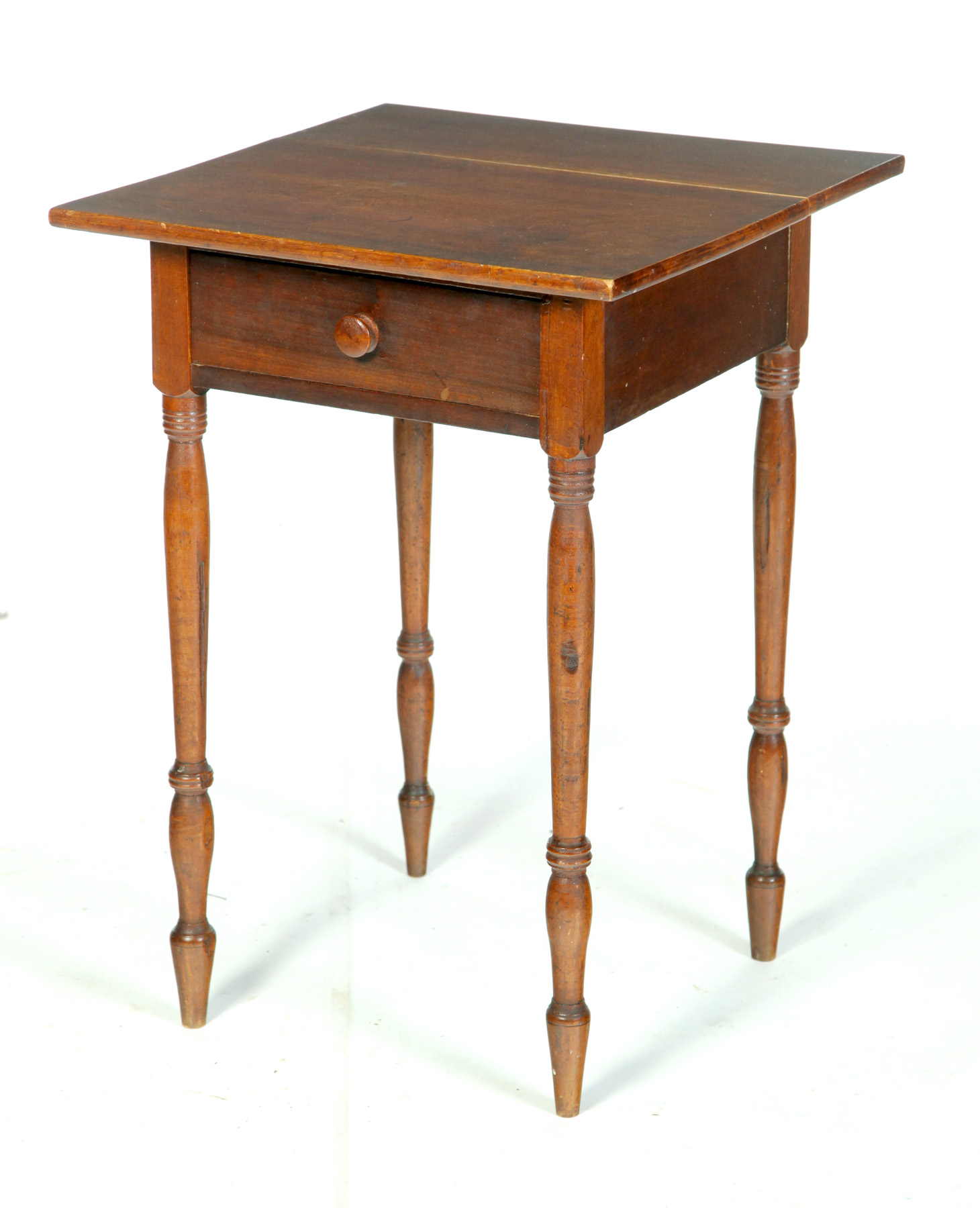 Appraisal: SHERATON ONE-DRAWER WORK TABLE American st quarter- th century cherry