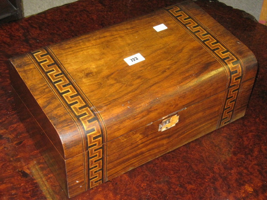 Appraisal: Parquetry inlaid writing box