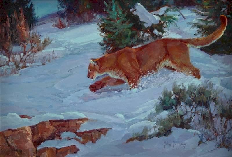 Appraisal: JULIE JEPPSEN American b A PAINTING Stalking Prey JULIE JEPPSEN