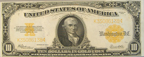 Appraisal: series dollar gold seal note