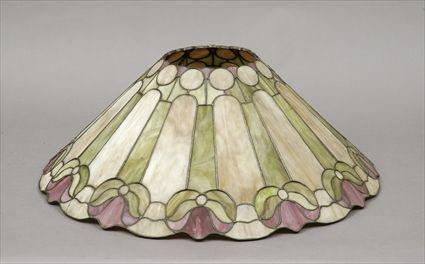 Appraisal: American Art Nouveau Leaded Slag Glass Lamp Shade in in