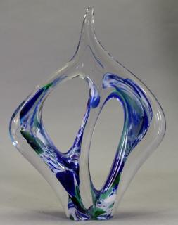 Appraisal: Signed Modern Abstract Glass Sculpture Signed Modern Abstract Glass Sculpture