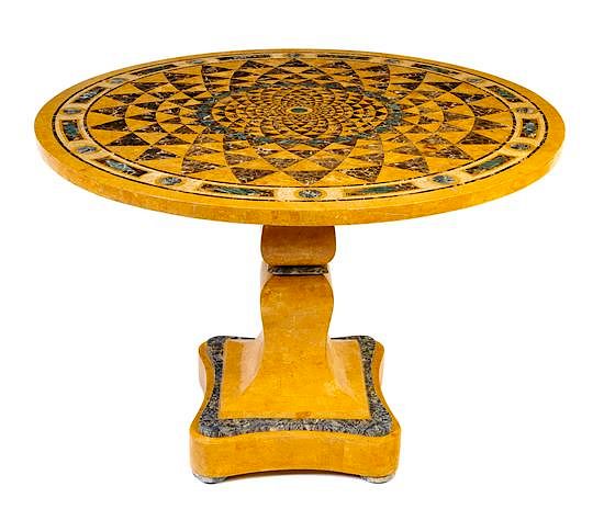 Appraisal: An Italian Specimen Marble Center Table Height x diameter of