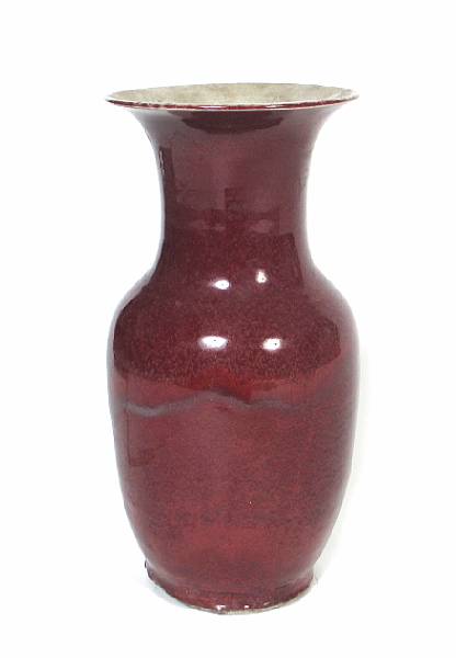 Appraisal: A pair of oxblood Chinese vases height in diameter in