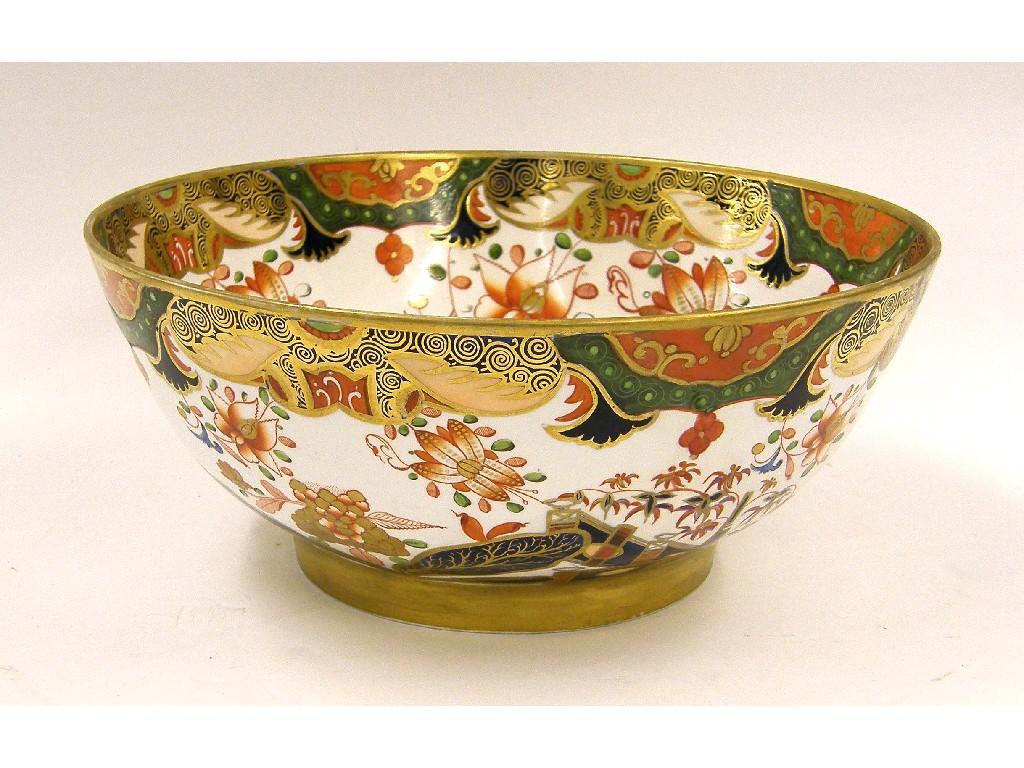 Appraisal: Spode Imari pattern punch bowl decorated in typical palette with