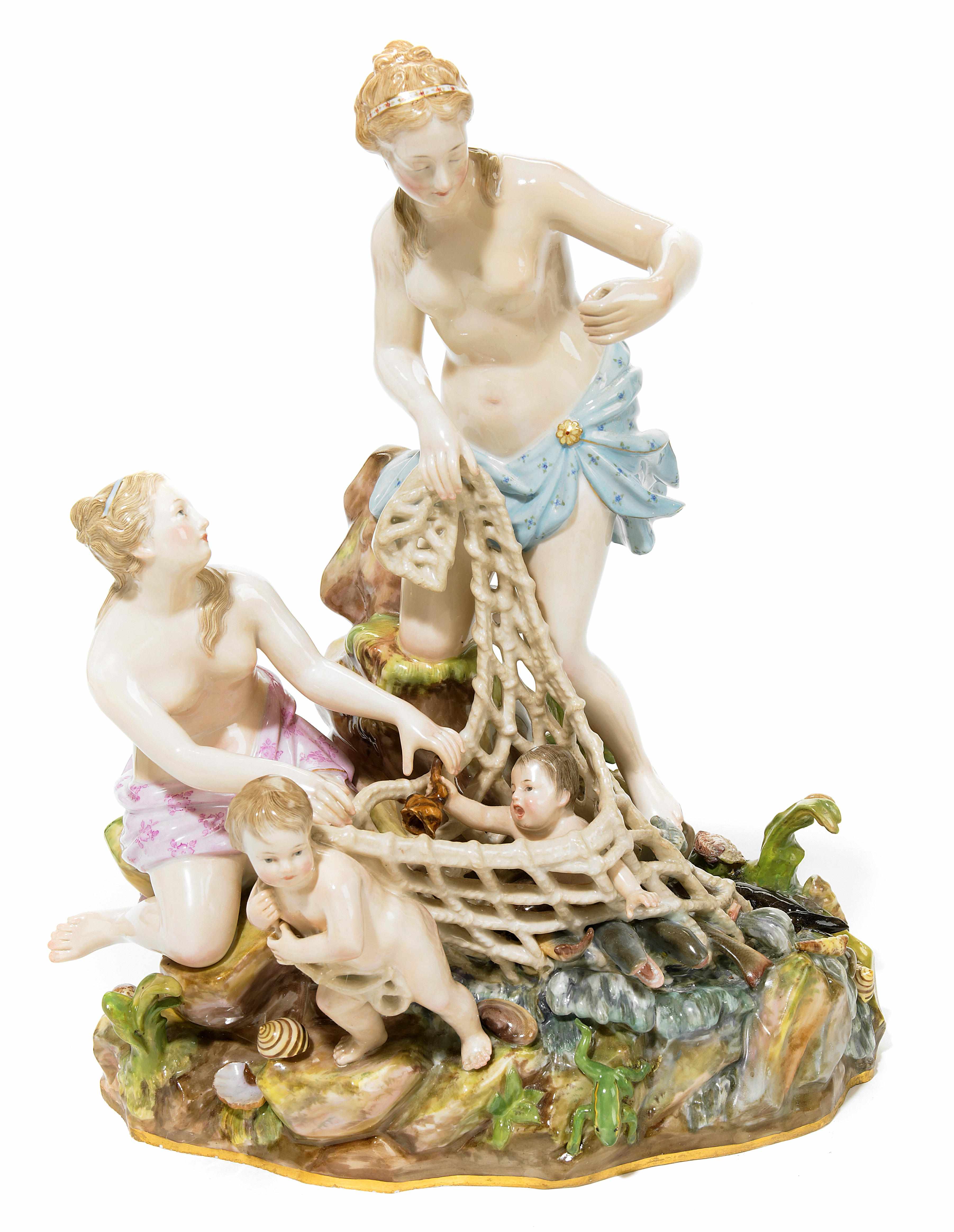 Appraisal: A Meissen porcelain figural group Capture of the Tritons late