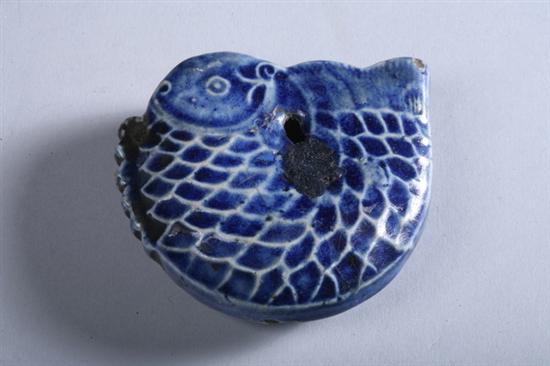 Appraisal: KOREAN BLUE PORCELAIN FISH-FORM WATER DROPPER - in long