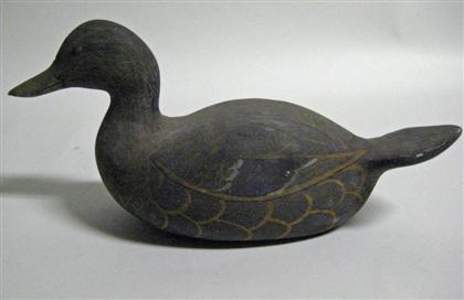 Appraisal: Carved and painted black duck decoy julius edward mittlesteadt -