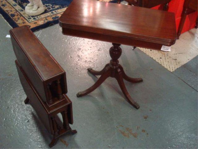 Appraisal: Mahogany Flip-top Table Drop Leaf Table items Both from a