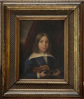 Appraisal: JOSEPH JOACHIM TH C THE YOUNG VIOLINIST Oil on panel