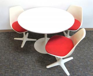 Appraisal: Burke Copy Of Saarinen Tulip Table Chairs Burke Copy Of