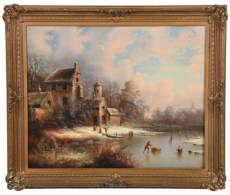 Appraisal: Edmund Coates New York - Skaters on a Frozen River